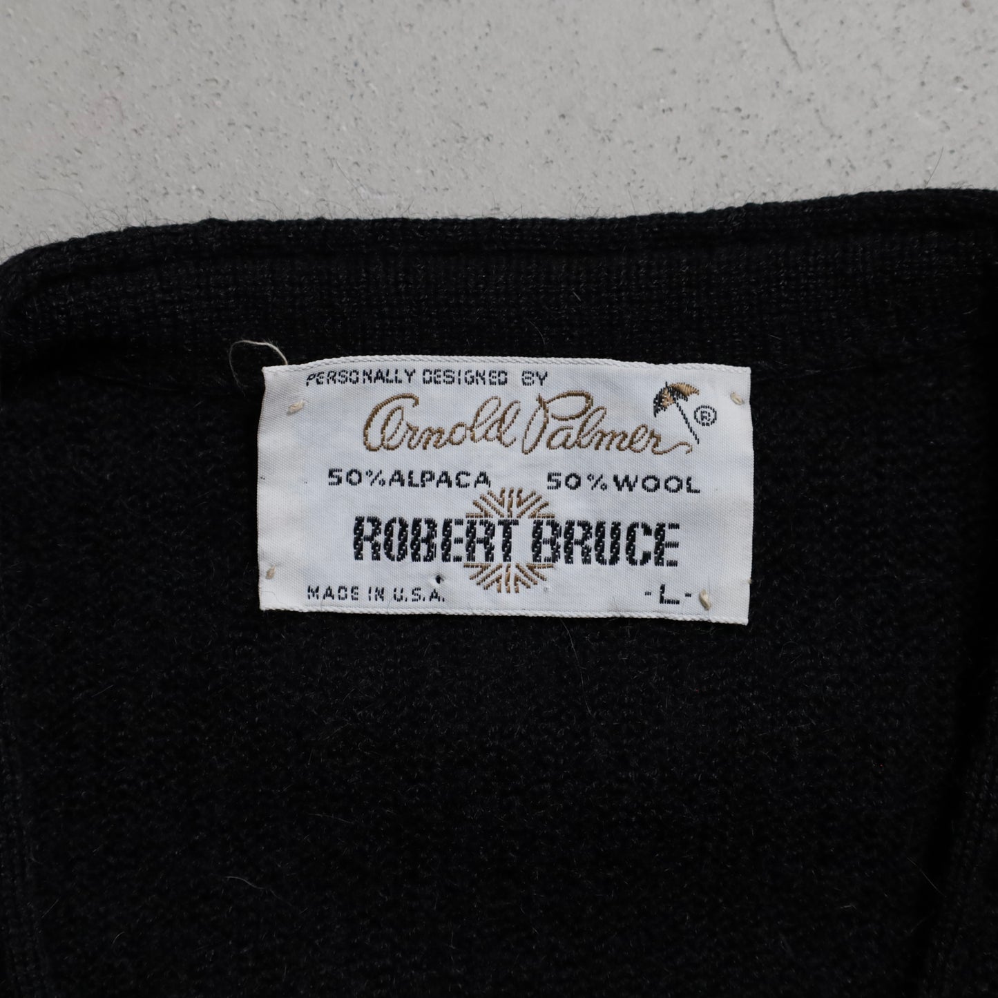 ROBERT BRUCE BLACK ALPACA CARDIGAN (LARGE/GOOD CONDITION)