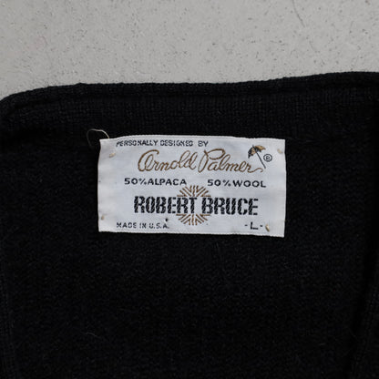 ROBERT BRUCE BLACK ALPACA CARDIGAN (LARGE/GOOD CONDITION)