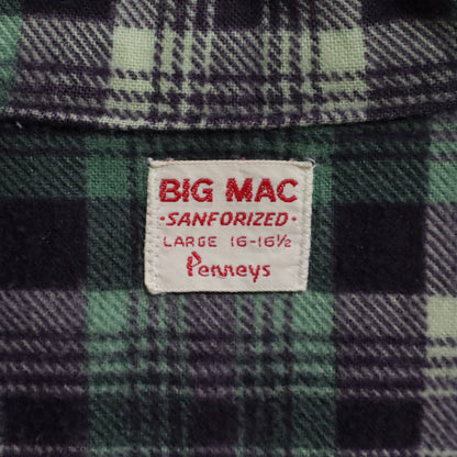 BIG MAC PLAID PRINT FLANNEL SHIRT (LARGE/GOOD CONDITION)