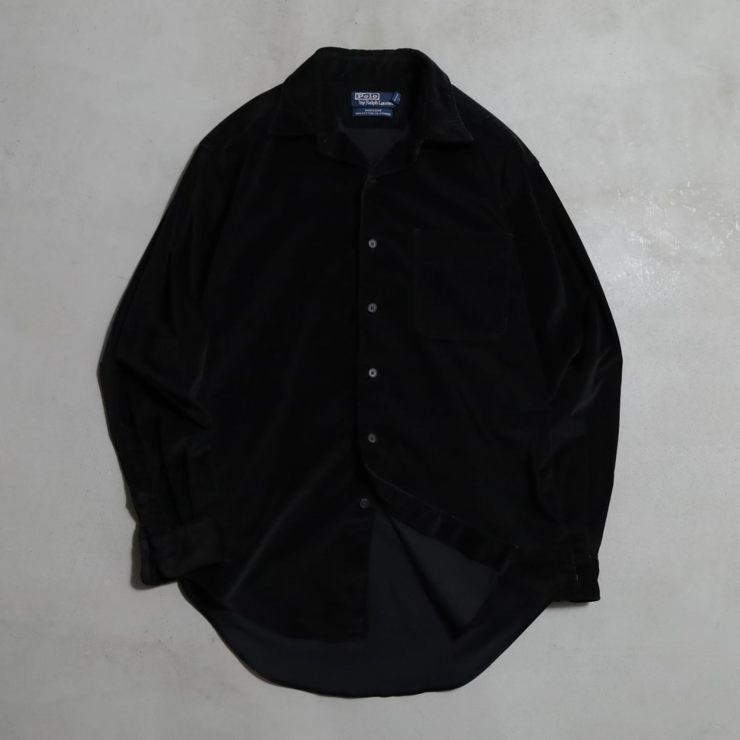 POLO BY RALPH LAUREN BLACK CORDUROY SHIRT (MEDIUM/GOOD CONDITION)