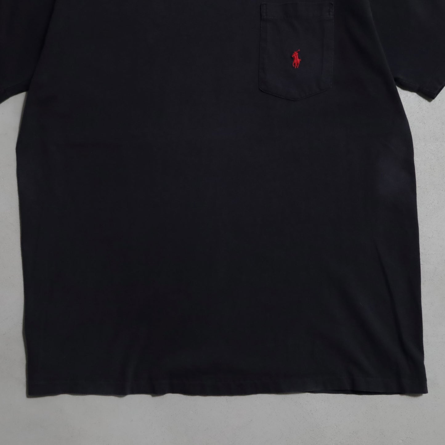 POLO BY RALPH LAUREN BLACK PLAIN T-SHIRT (ONE POCKET/MEDIUM/GOOD CONDITION)