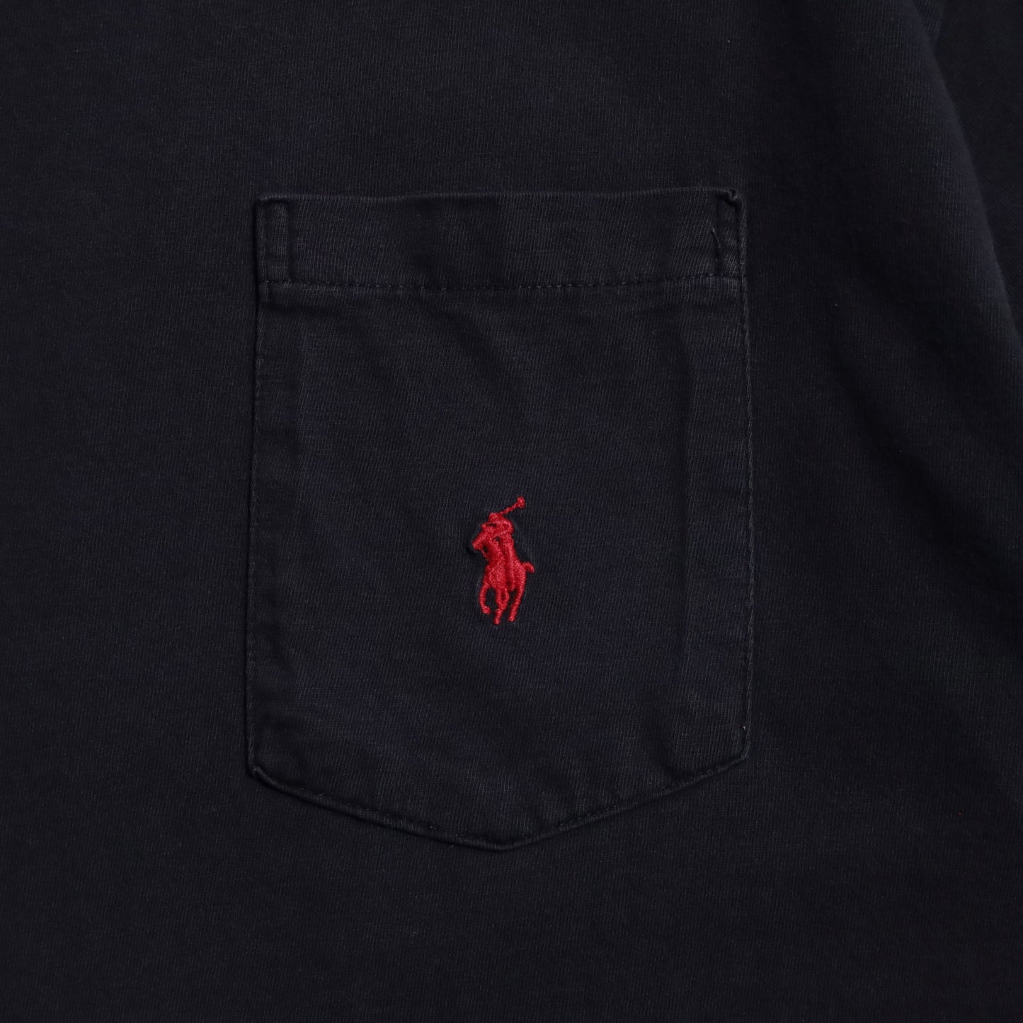 POLO BY RALPH LAUREN BLACK PLAIN T-SHIRT (ONE POCKET/MEDIUM/GOOD CONDITION)