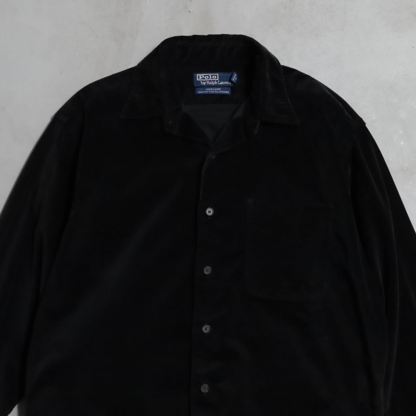 POLO BY RALPH LAUREN BLACK CORDUROY SHIRT (MEDIUM/GOOD CONDITION)