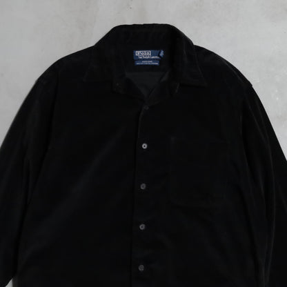 POLO BY RALPH LAUREN BLACK CORDUROY SHIRT (MEDIUM/GOOD CONDITION)