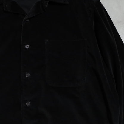 POLO BY RALPH LAUREN BLACK CORDUROY SHIRT (MEDIUM/GOOD CONDITION)