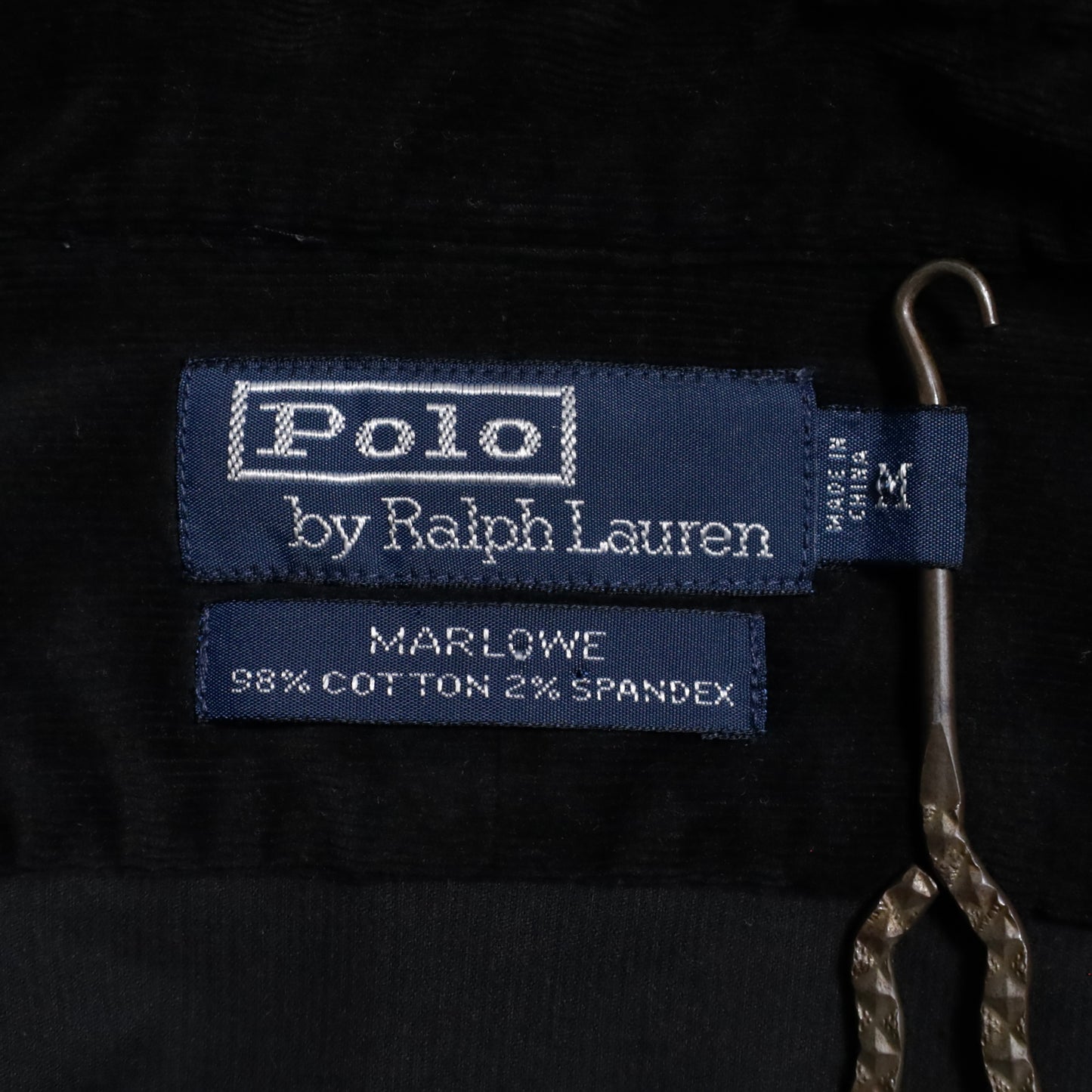 POLO BY RALPH LAUREN BLACK CORDUROY SHIRT (MEDIUM/GOOD CONDITION)