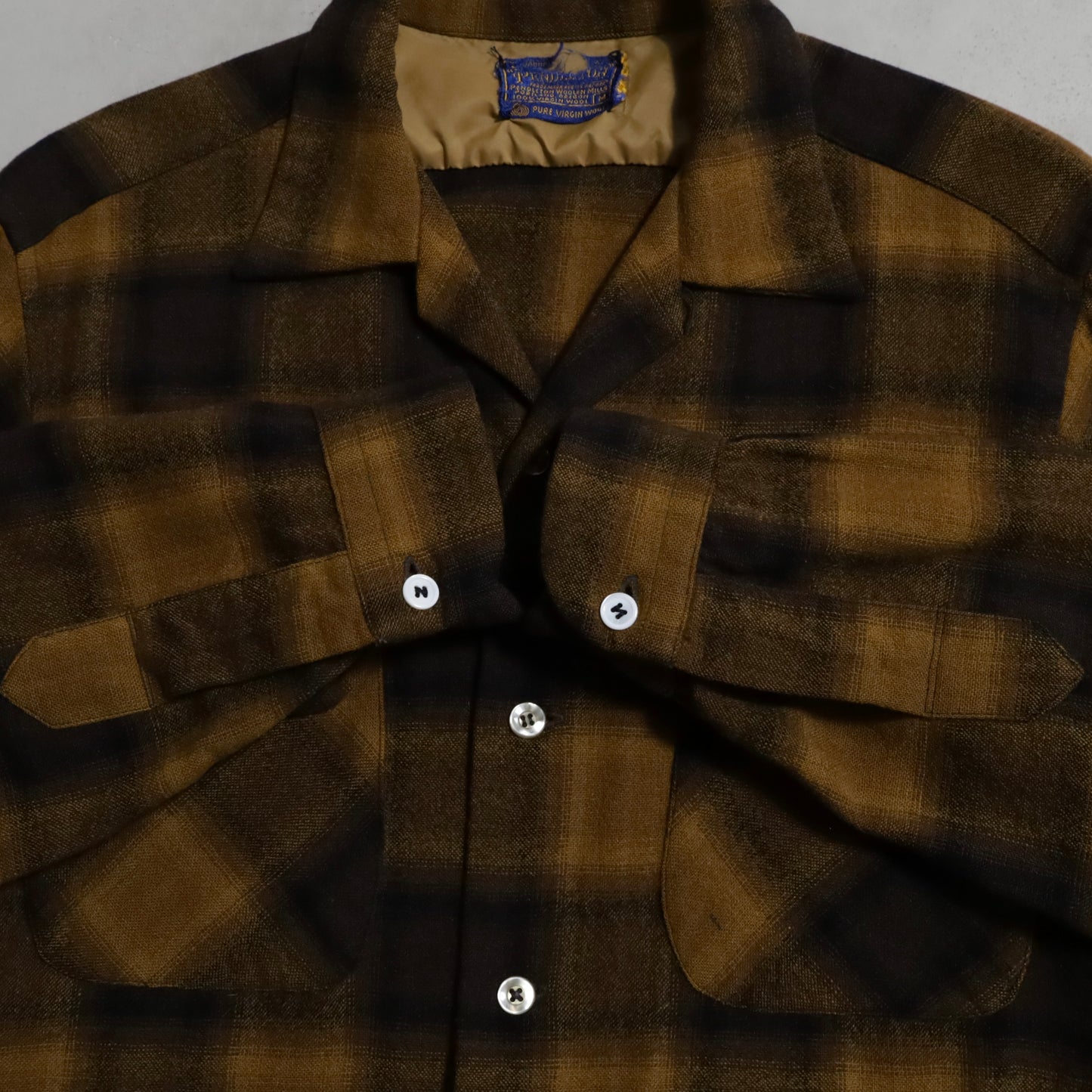 PENDLETON SHADOW PLAID WOOL BOX SHIRT (MEDIUM/GOOD CONDITION)