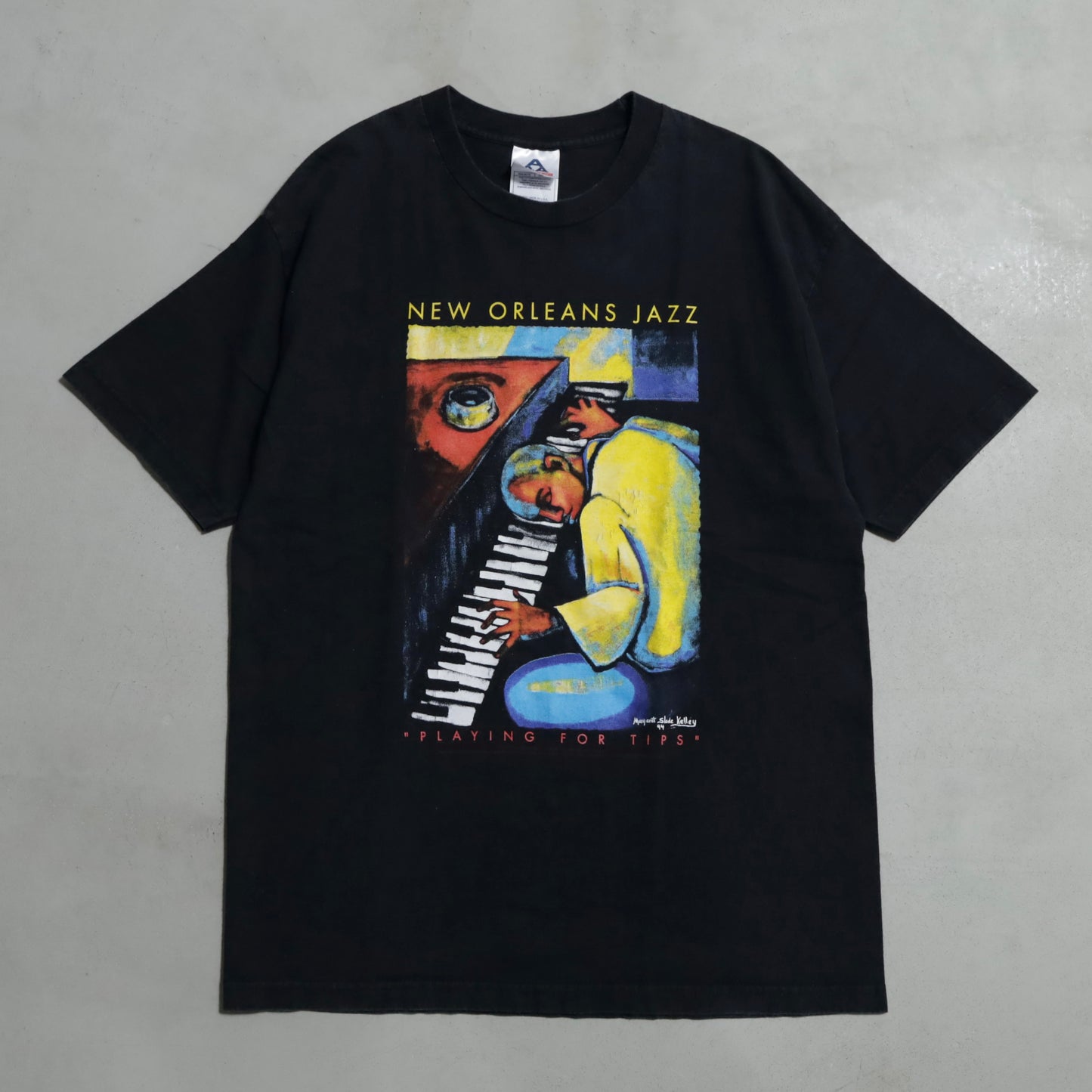 NEW ORLEANS JAZZ T-SHIRT BY MARGARET SLADE KELLEY (XLARGE/GOOD CONDITION)