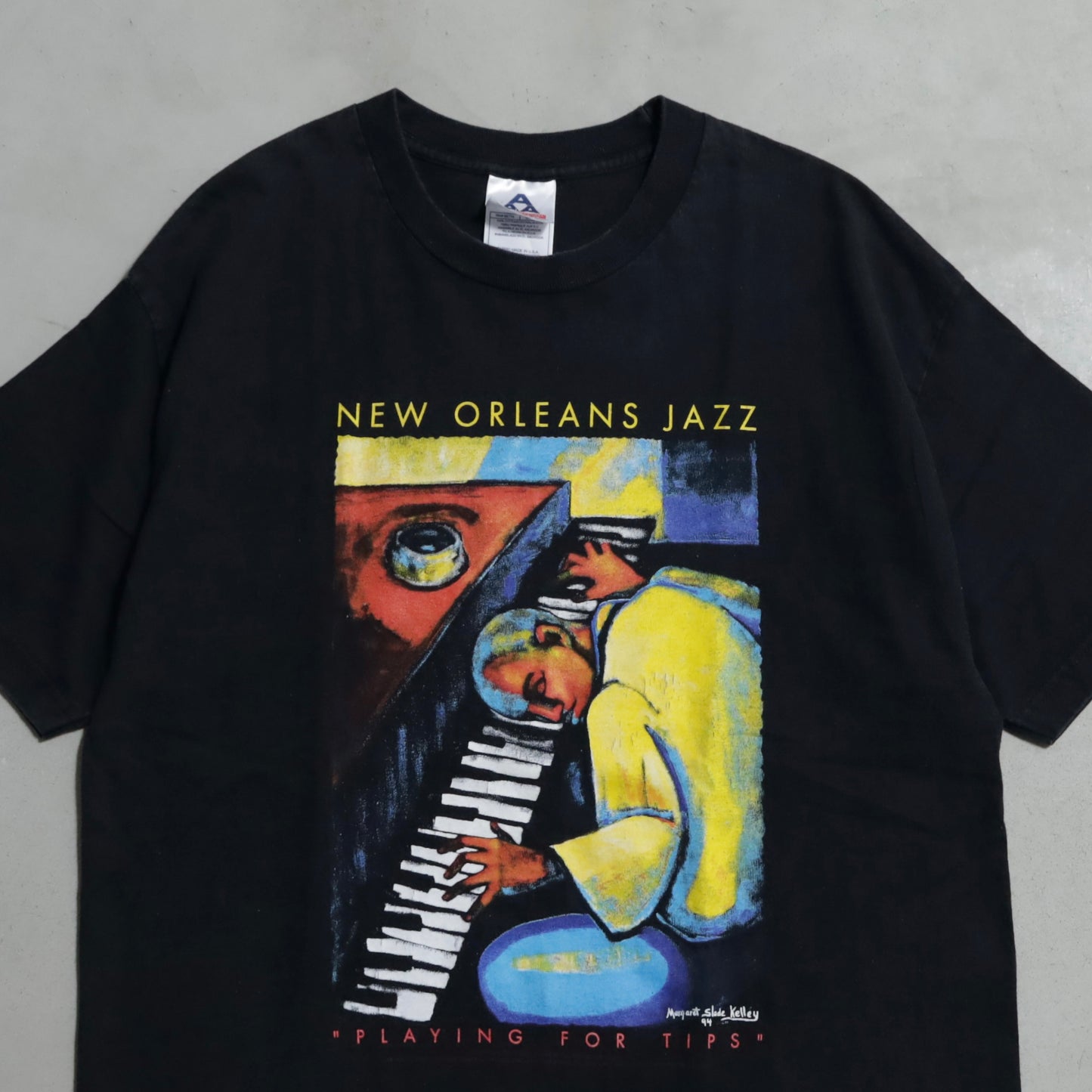 NEW ORLEANS JAZZ T-SHIRT BY MARGARET SLADE KELLEY (XLARGE/GOOD CONDITION)