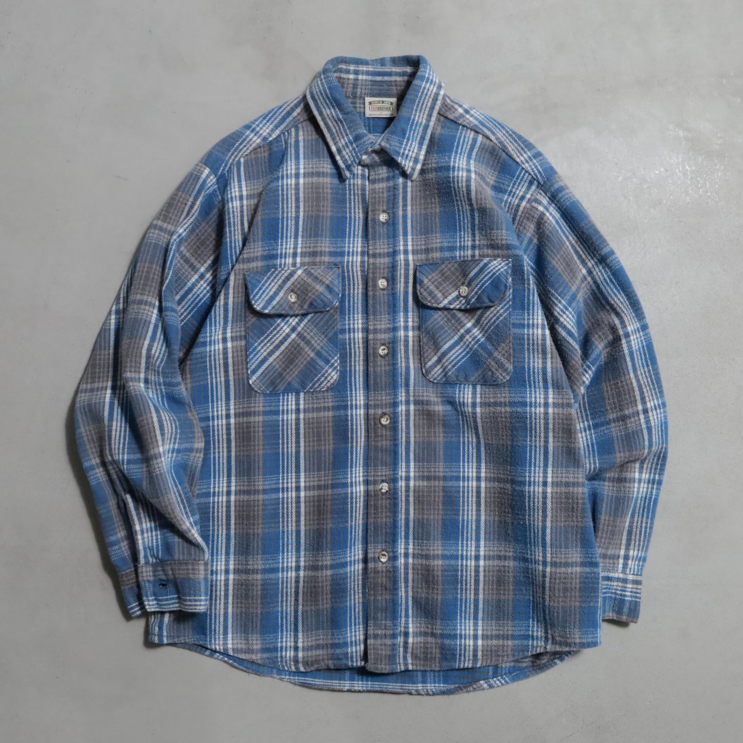 FIVEBROTHER PLAID HEAVY FLANNEL SHIRT (LARGE/GOOD CONDITION)