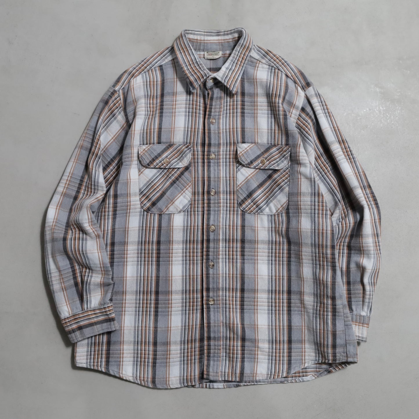 FIVEBROTHER PLAID HEAVY FLANNEL SHIRT (XLARGE/GOOD CONDITION)