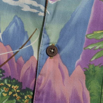 PATALOHA "MATSON MENU PATTERN" HAWAIIAN SHIRT (1994's/BY EUGENE SAVAGE/VERY GOOD CONDITION)