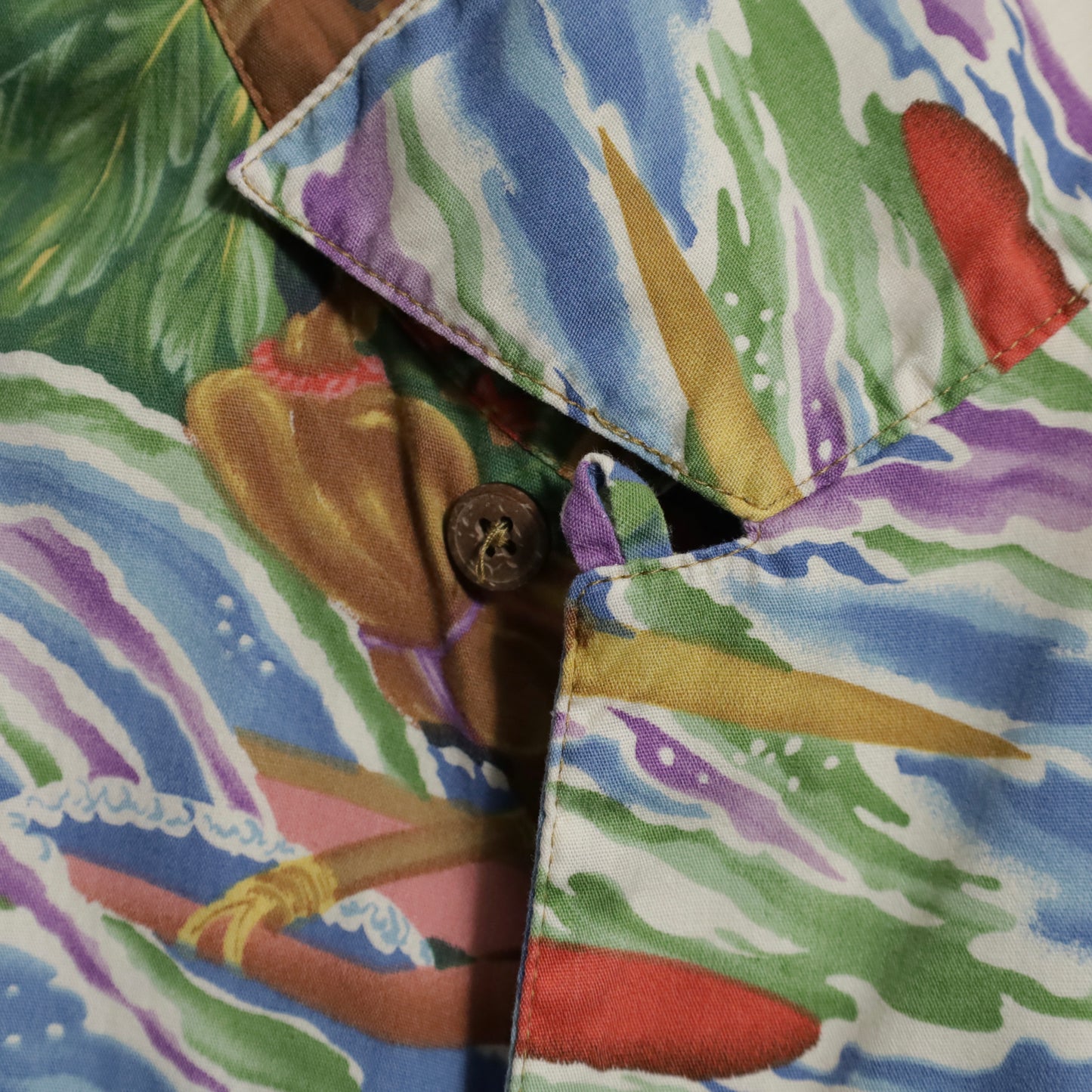 PATALOHA "MATSON MENU PATTERN" HAWAIIAN SHIRT (1994's/BY EUGENE SAVAGE/VERY GOOD CONDITION)