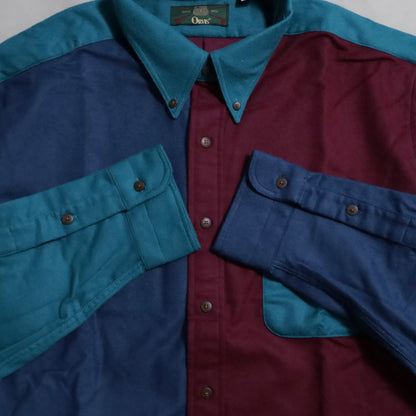 DEAD STOCK ORVIS CRAZY PATTERN CHAMOIS CLOTH SHIRT (XLARGE)