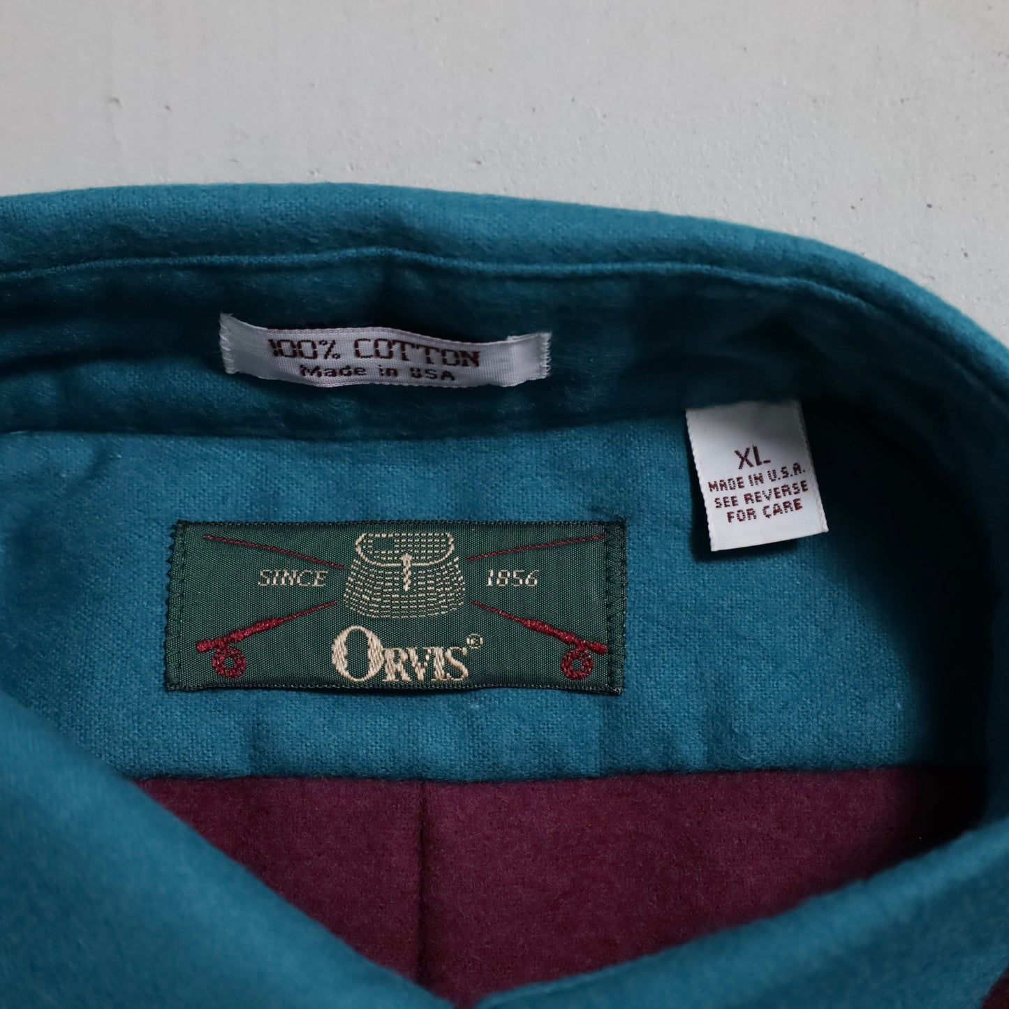 DEAD STOCK ORVIS CRAZY PATTERN CHAMOIS CLOTH SHIRT (XLARGE)