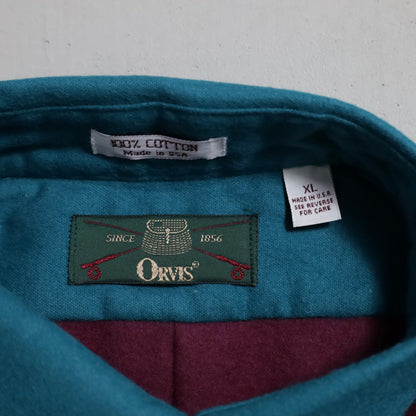 DEAD STOCK ORVIS CRAZY PATTERN CHAMOIS CLOTH SHIRT (XLARGE)
