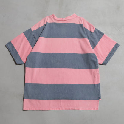 QUIKSILVER WIDE STRIPED PATTERN T-SHIRT (LARGE/GOOD CONDITION)
