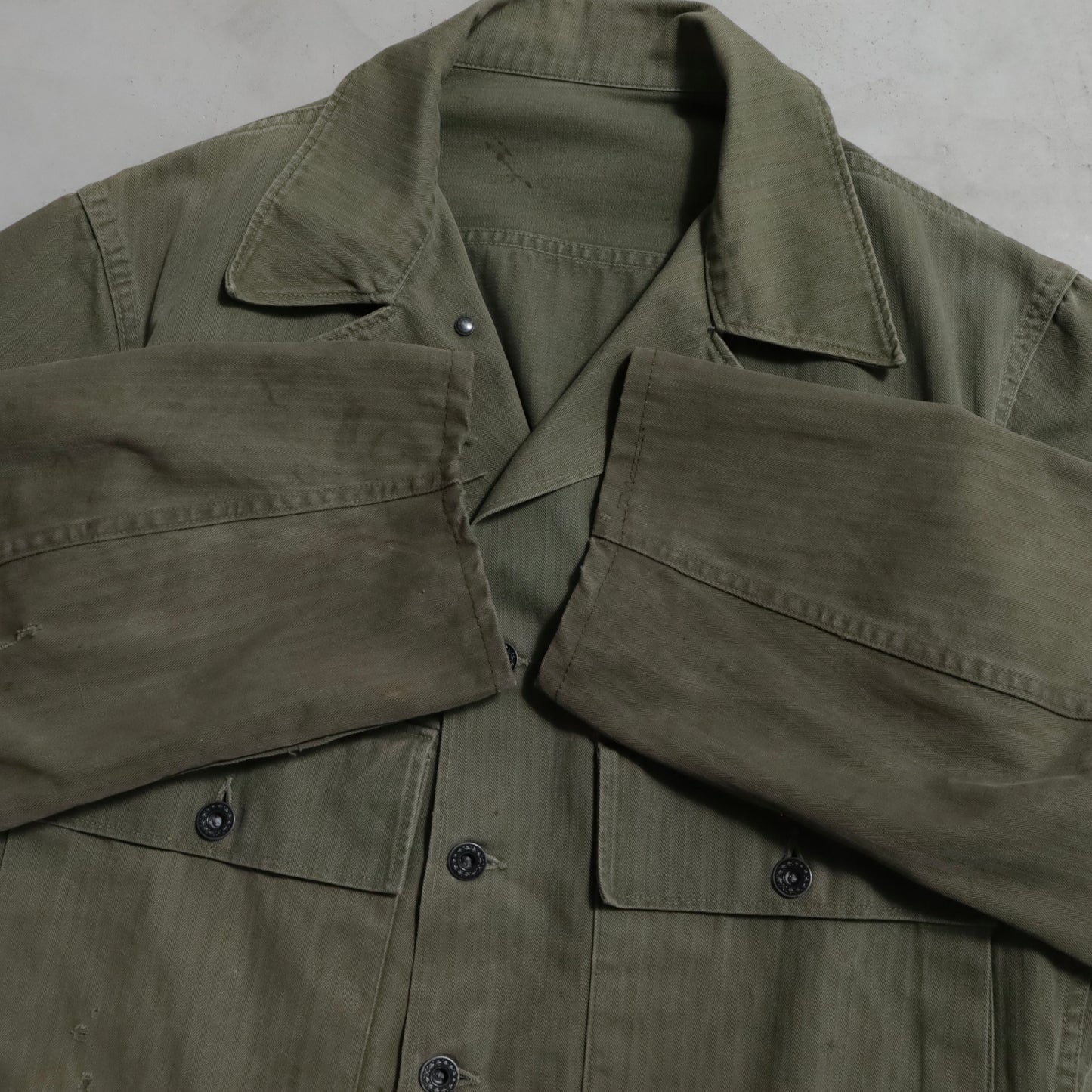 WWII U.S.NAVY HBT UTILITY JACKET (DOWN POCKET/GOOD CONDITION)