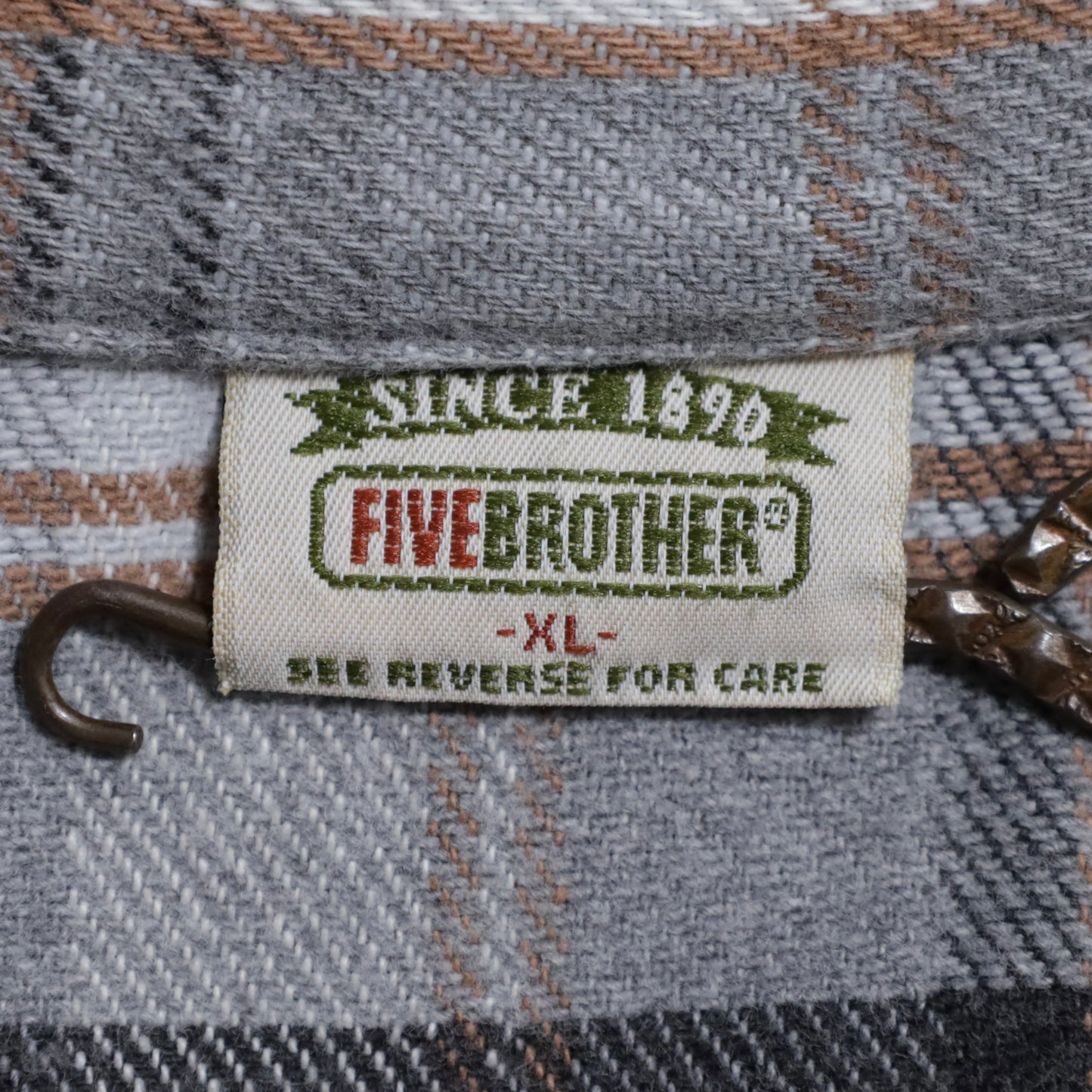 FIVEBROTHER PLAID HEAVY FLANNEL SHIRT (XLARGE/GOOD CONDITION)