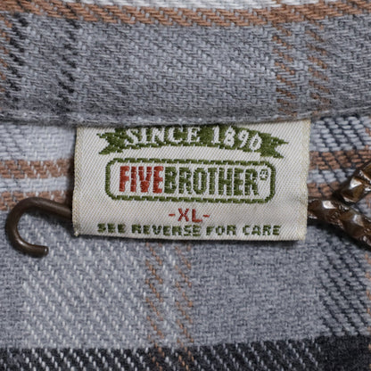 FIVEBROTHER PLAID HEAVY FLANNEL SHIRT (XLARGE/GOOD CONDITION)