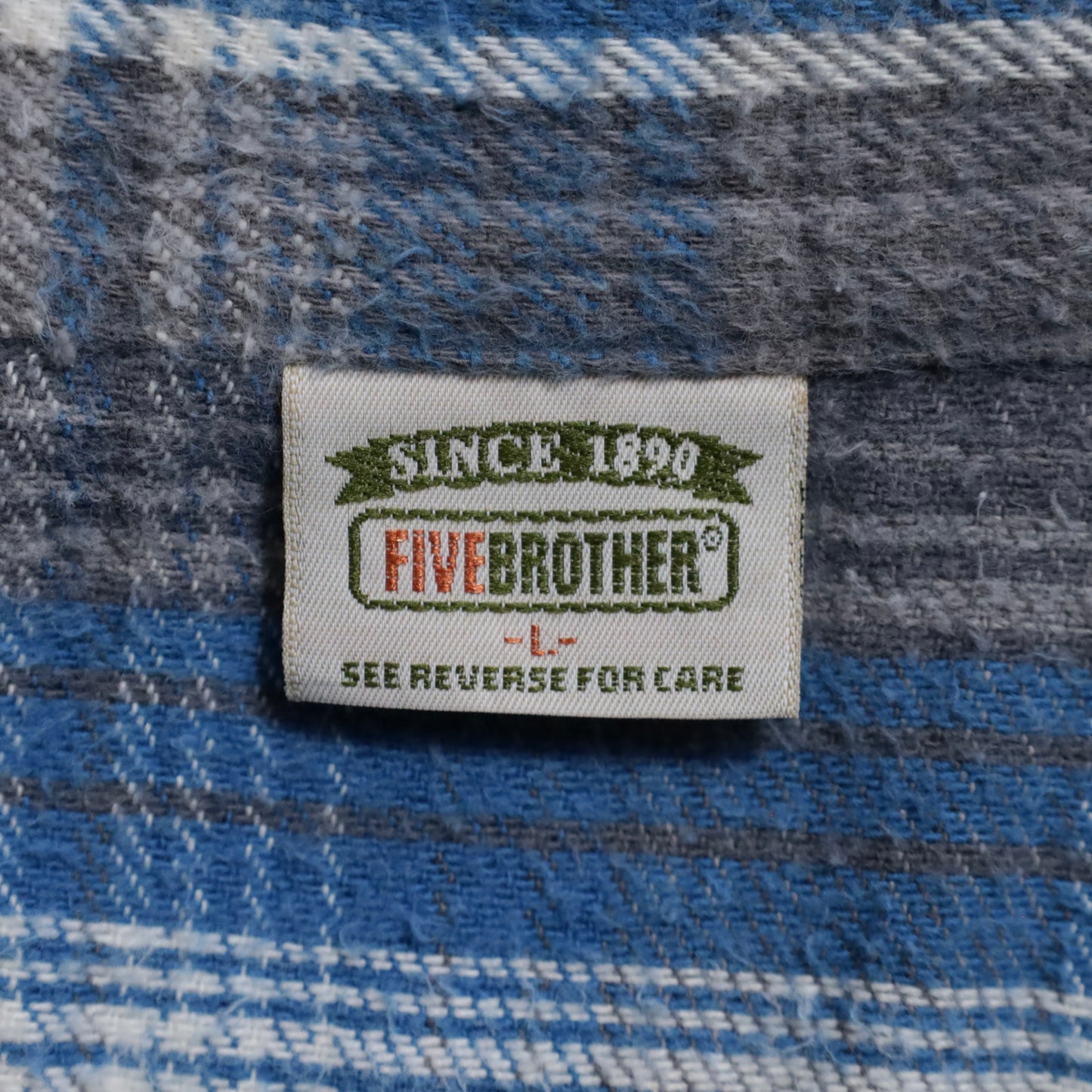FIVEBROTHER PLAID HEAVY FLANNEL SHIRT (LARGE/GOOD CONDITION)