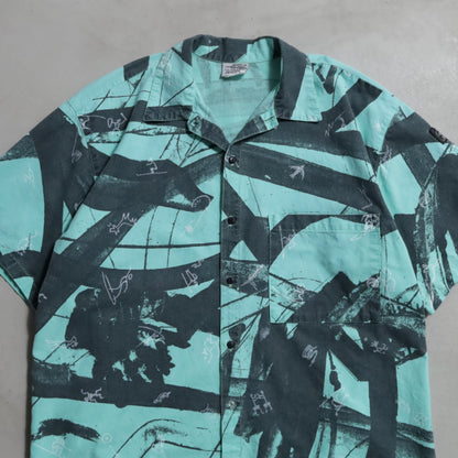 JIMMY'S ALL-OVER PATTERN S/S SHIRT (SMALL/GOOD CONDITION)