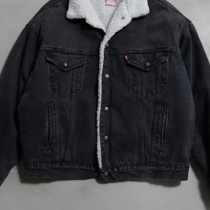 LEVI'S 70609-0270 BLACK DENIM BOA RANCH JACKET (LARGE/GOOD CONDITION)