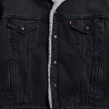 LEVI'S 70609-0270 BLACK DENIM BOA RANCH JACKET (LARGE/GOOD CONDITION)