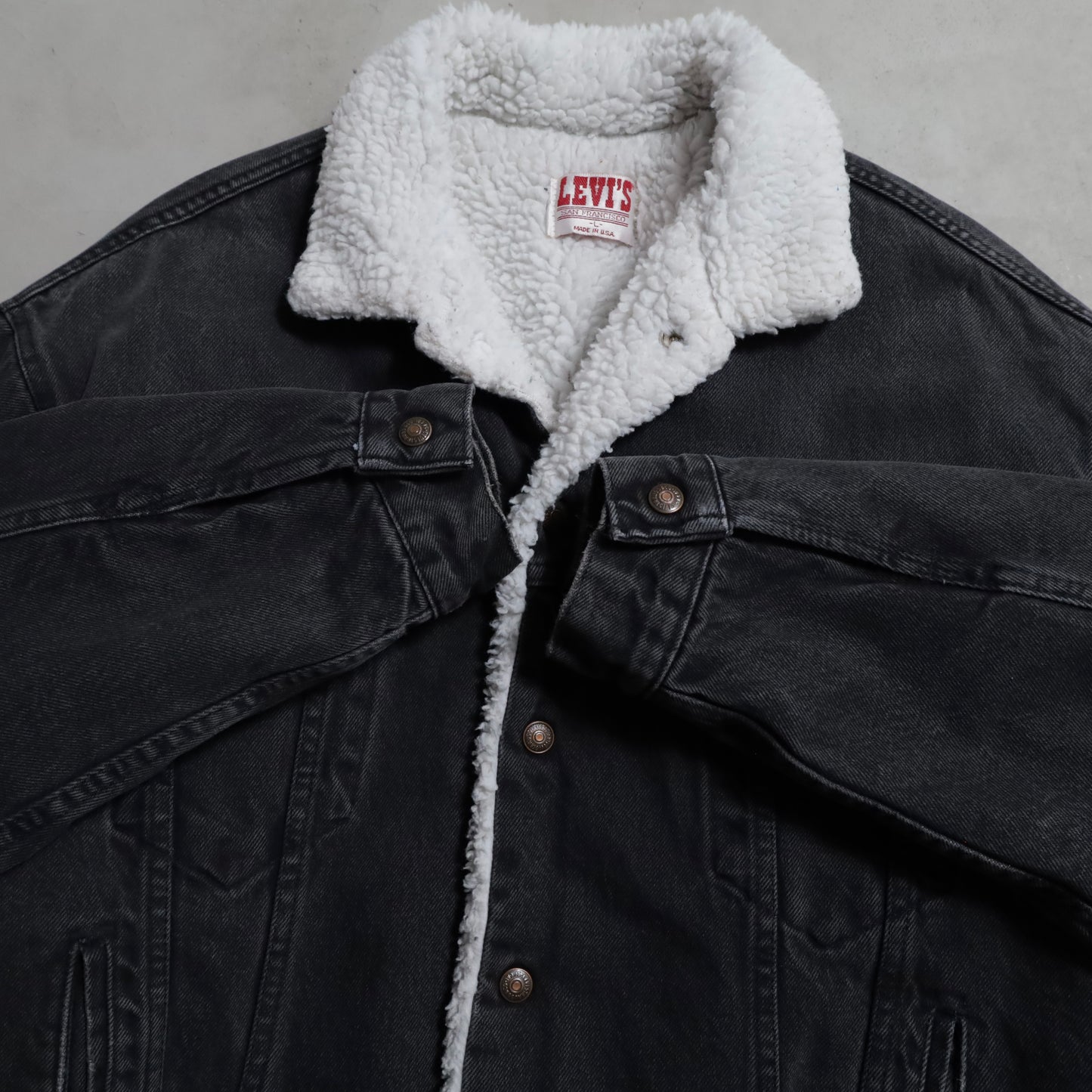 LEVI'S 70609-0270 BLACK DENIM BOA RANCH JACKET (LARGE/GOOD CONDITION)