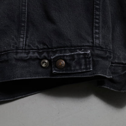 LEVI'S 70609-0270 BLACK DENIM BOA RANCH JACKET (LARGE/GOOD CONDITION)