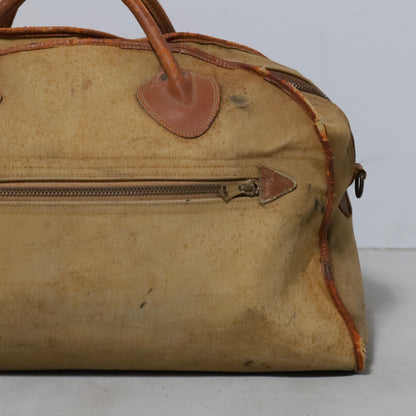 L.L.BEAN ZIPPER DUFFLE BAG WITH BRASS LUGGAGE LOCK (GOOD CONDITION)