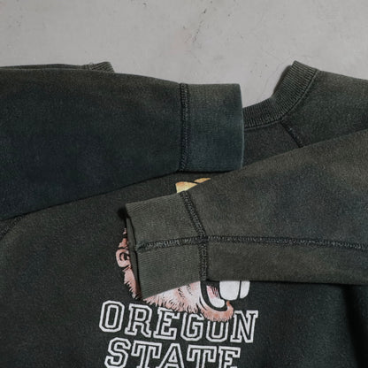 COLLEGIATE PACIFIC ”OREGON STATE" COLOR FLOCKY SWEAT SHIRT (KIDS/SMALL/GOOD CONDITION)
