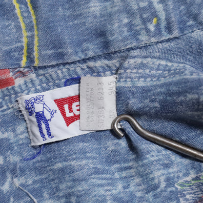 LEVI'S BIGE PRINT PATCHWORK SHIRT (SIZE 10/SADDLEMAN TAG/GOOD CONDITION)