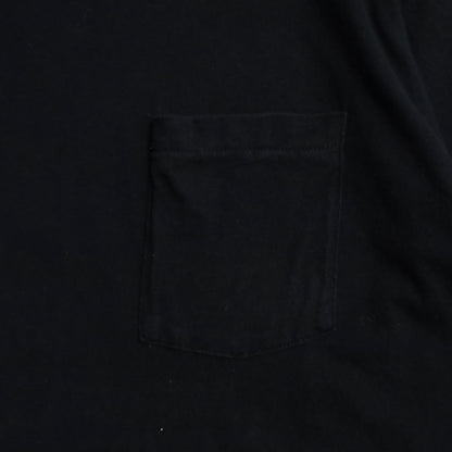 FRUIT OF THE LOOM BLACK PLAIN T-SHIRT (ONE POCKET/XLARGE/GOOD CONDITION)