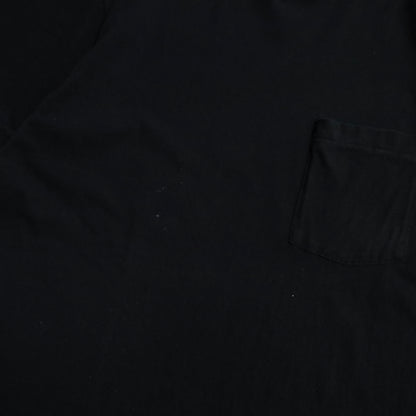 FRUIT OF THE LOOM BLACK PLAIN T-SHIRT (ONE POCKET/XLARGE/GOOD CONDITION)