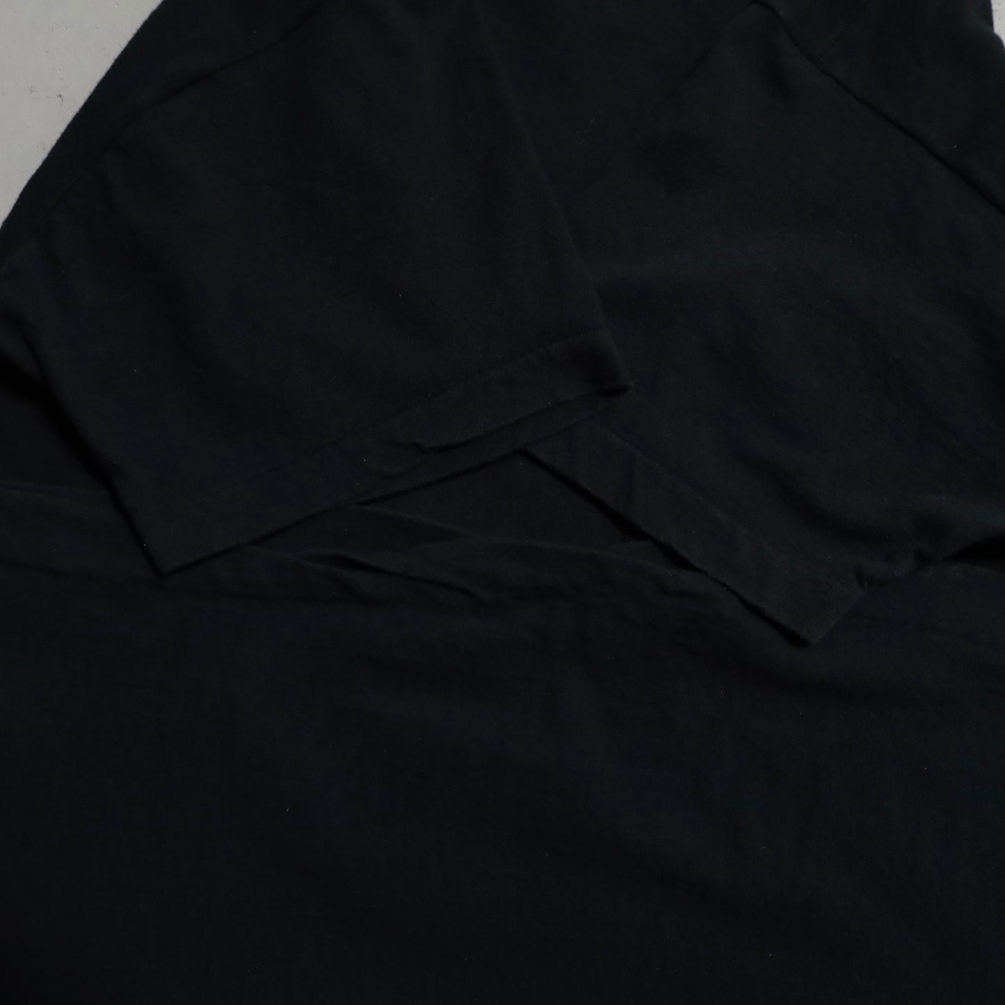 FRUIT OF THE LOOM BLACK PLAIN T-SHIRT (ONE POCKET/XLARGE/GOOD CONDITION)