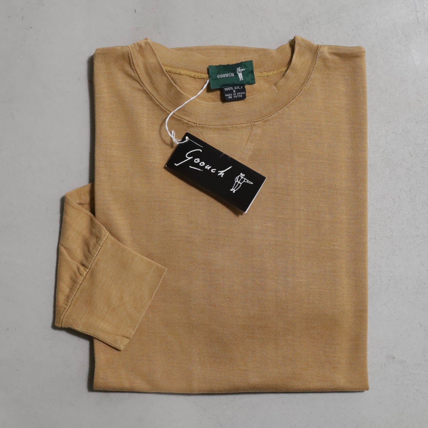 DEAD STOCK GOOUCH SILK L/S T-SHIRT (SIZE 3/WITH FLASHER)