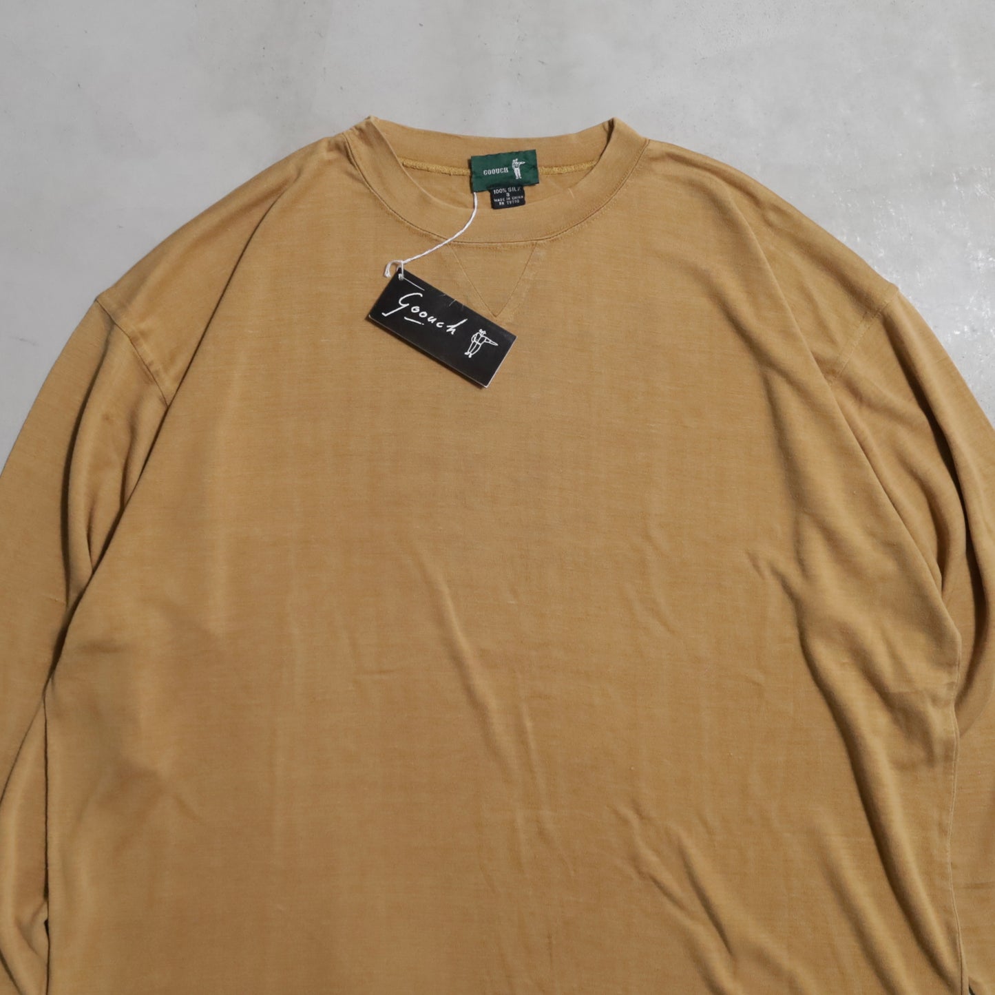 DEAD STOCK GOOUCH SILK L/S T-SHIRT (SIZE 3/WITH FLASHER)
