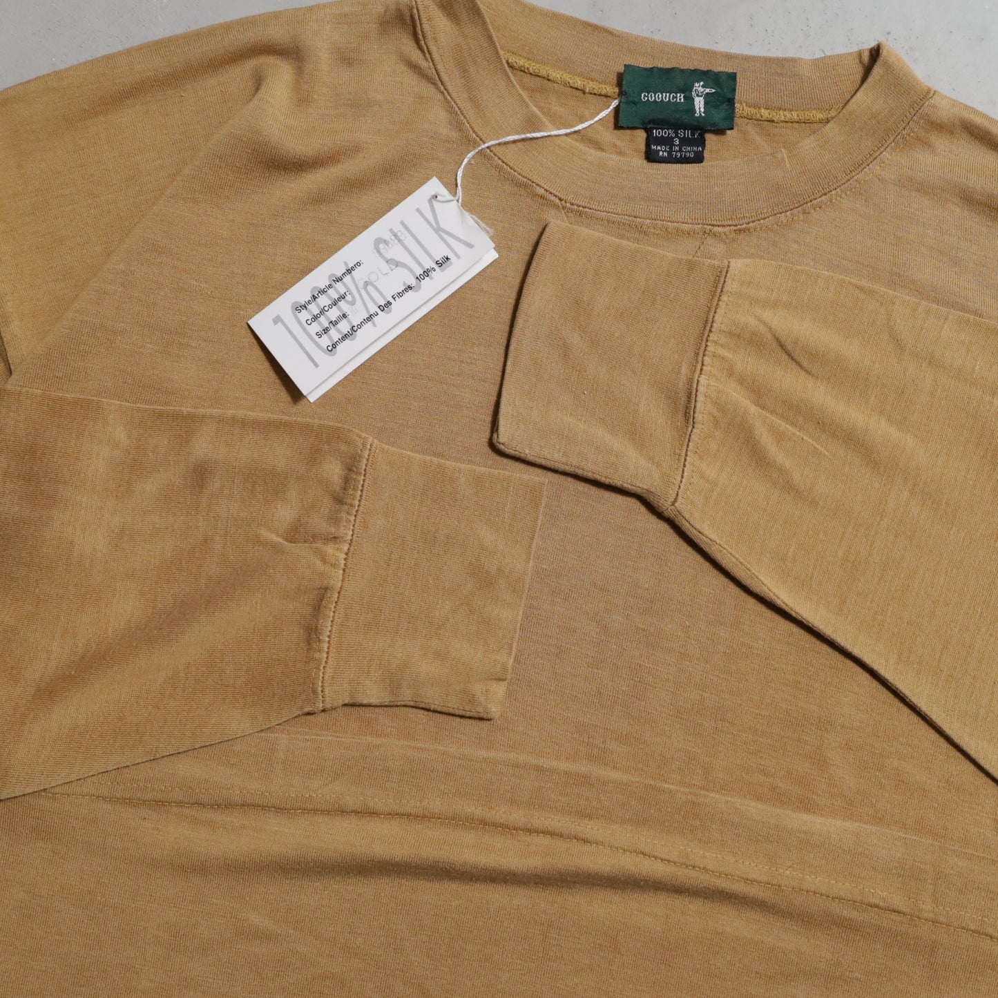 DEAD STOCK GOOUCH SILK L/S T-SHIRT (SIZE 3/WITH FLASHER)