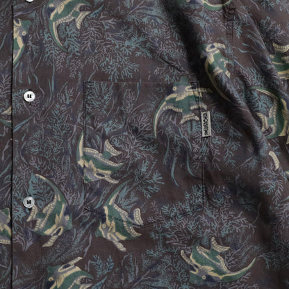 STUSSY ALL-OVER PATTERN LOOP COLLAR SHIRT (MEDIUM/VERY GOOD CONDITION)