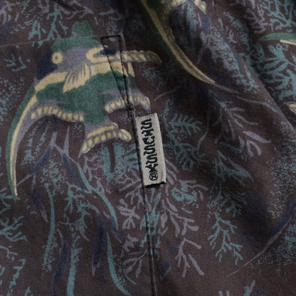 STUSSY ALL-OVER PATTERN LOOP COLLAR SHIRT (MEDIUM/VERY GOOD CONDITION)