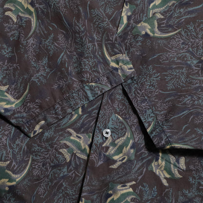 STUSSY ALL-OVER PATTERN LOOP COLLAR SHIRT (MEDIUM/VERY GOOD CONDITION)