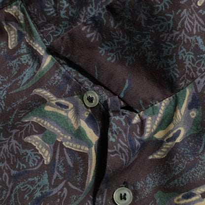 STUSSY ALL-OVER PATTERN LOOP COLLAR SHIRT (MEDIUM/VERY GOOD CONDITION)