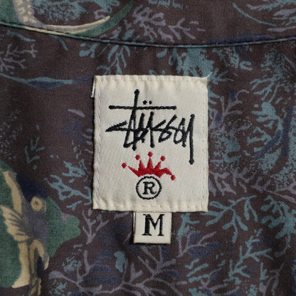 STUSSY ALL-OVER PATTERN LOOP COLLAR SHIRT (MEDIUM/VERY GOOD CONDITION)