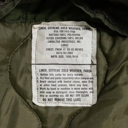 ALMOST DEAD STOCK U.S.ARMY M-65 FIELD PARKA (FULL SET/LARGE)
