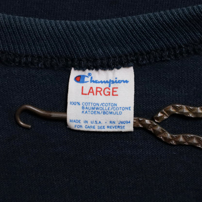 CHAMPION SCRIPT LOGO T-SHIRT (BLACK/LARGE/GOOD CONDITION)