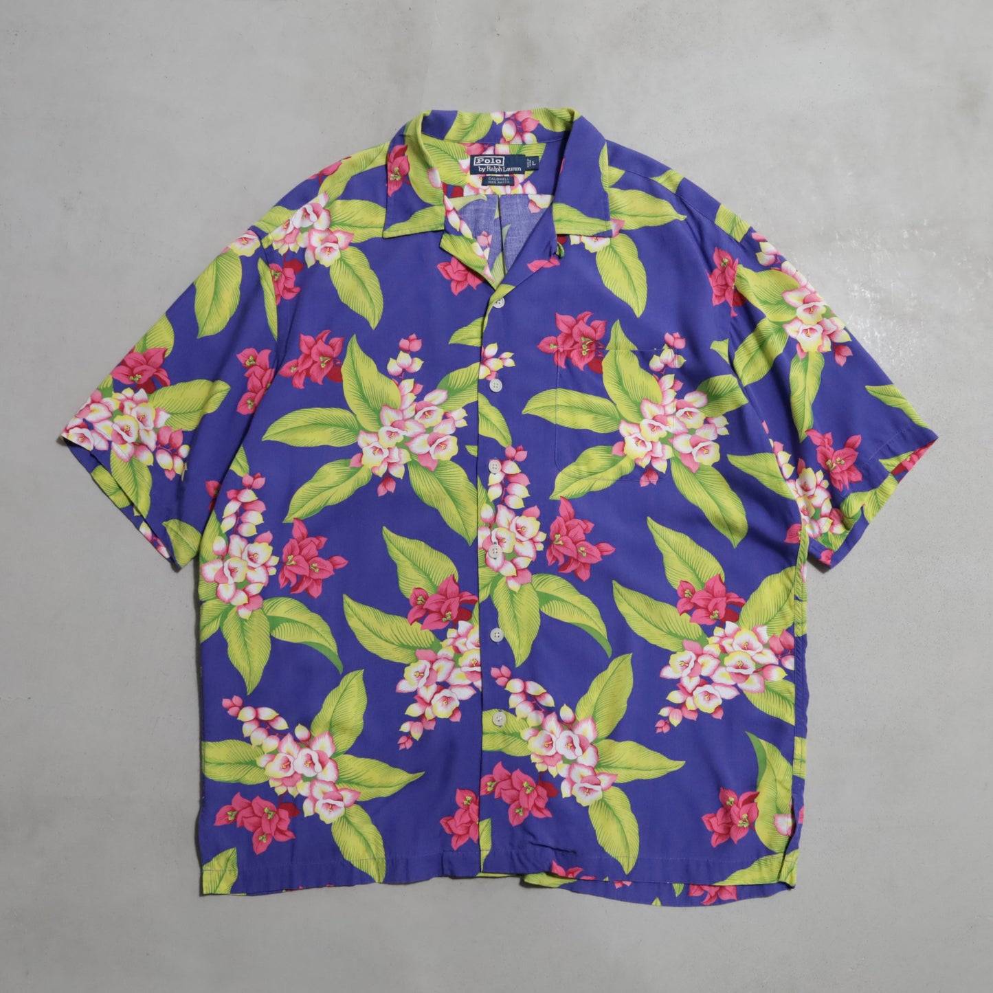 POLO BY RALPH LAUREN RAYON HAWAIIAN SHIRT (LARGE/GOOD CONDITION)