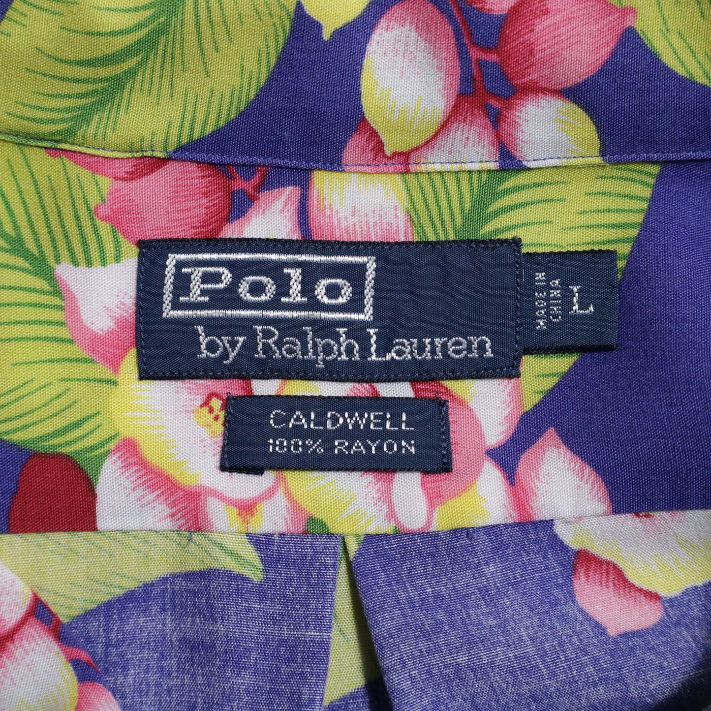 POLO BY RALPH LAUREN RAYON HAWAIIAN SHIRT (LARGE/GOOD CONDITION)