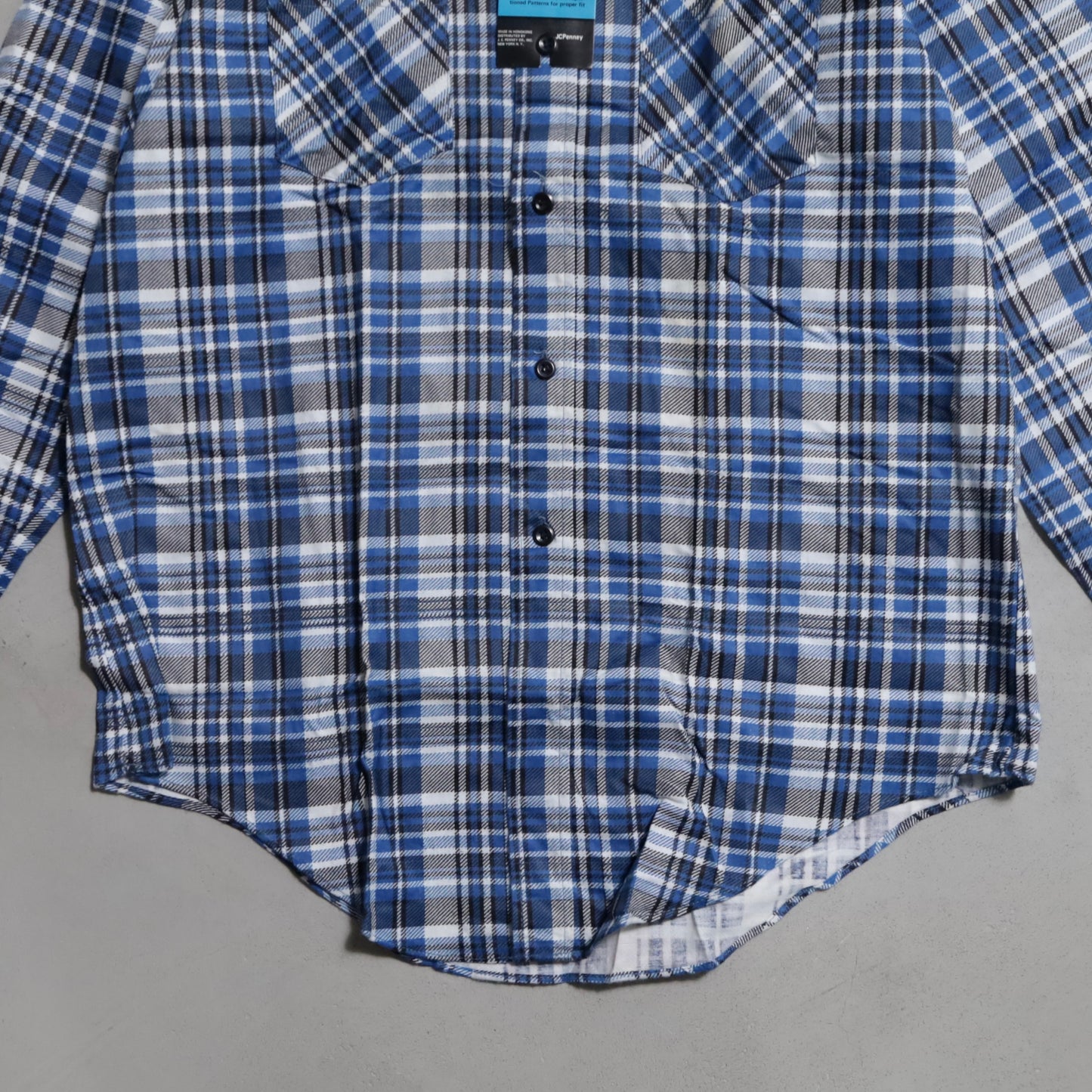 DEAD STOCK JCPENNEY PRINT FLANNEL SHIRT (LARGE 16-16 1/2)