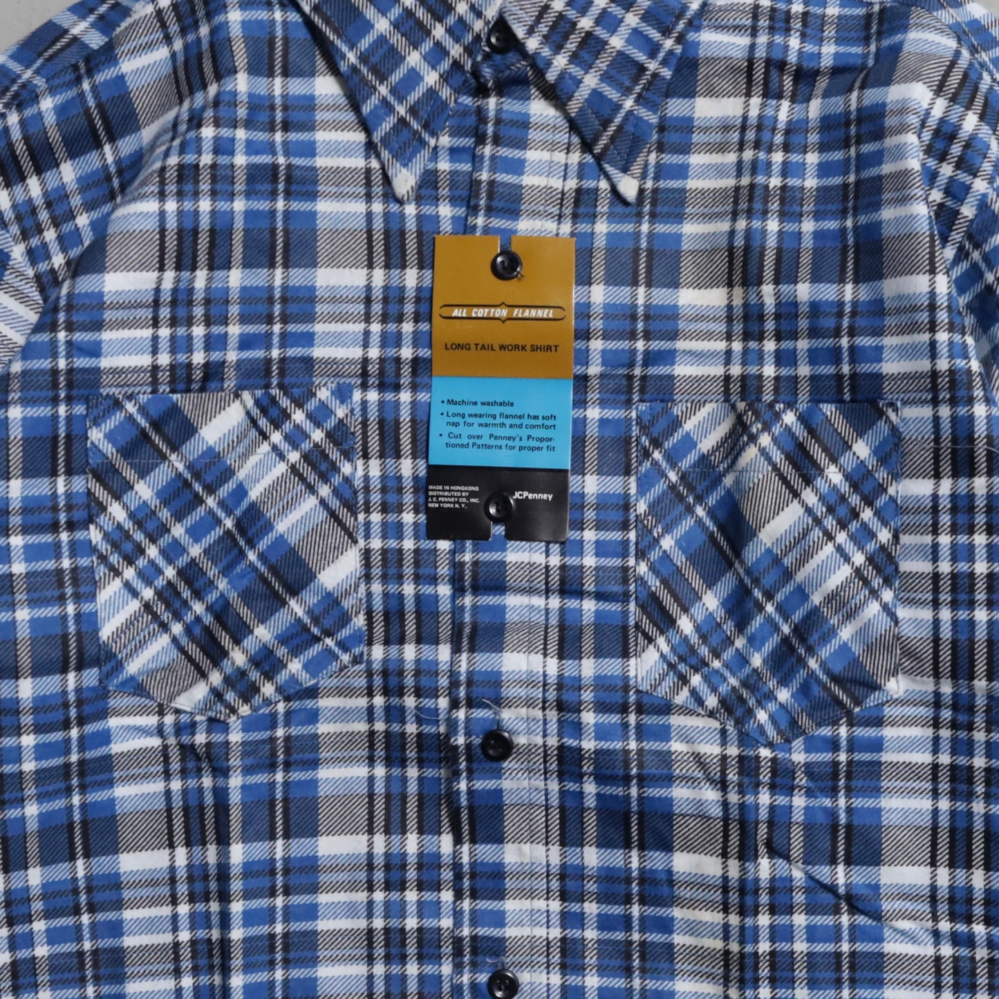 DEAD STOCK JCPENNEY PRINT FLANNEL SHIRT (LARGE 16-16 1/2)